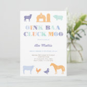 invitations d'anniversaire garçon, fête de la ferm (Debout devant)