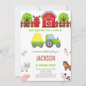 Invitations d'anniversaire Green Barnyard (Devant)