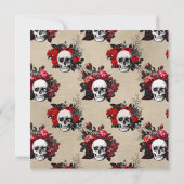 Invitations d'anniversaire guitaristes Roses et cr (Dos)