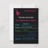 Invitations d'anniversaire "GYMNASTICS" pour les f (Dos)