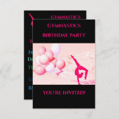Invitations d'anniversaire "GYMNASTICS" pour les f (Devant / Derrière)
