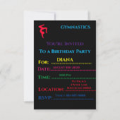 Invitations d'anniversaire "GYMNASTICS" pour les f (Dos)