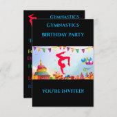Invitations d'anniversaire "GYMNASTICS" pour les f (Devant / Derrière)