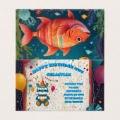 Invitations d'anniversaire Horaires des fêtes Cart (Outside Unfolded)