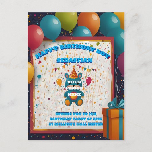 Invitations d'anniversaire Horaires des fêtes Cart (Devant)
