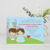 Invitations d'anniversaire jumeaux (Prince et Prin (Debout devant)