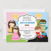 Invitations d'anniversaire jumeaux (Princesse Supe (Devant)