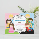Invitations d'anniversaire jumeaux (Princesse Supe (Debout devant)