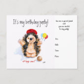 Invitations d'anniversaire "Le petit hérisson" (Devant)