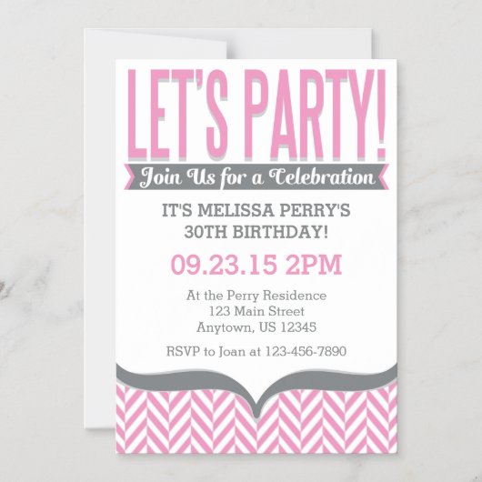 Invitations d'anniversaire magnétiques modernes en (Recto)