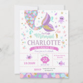 Invitations d'anniversaire Mermaid (Devant)