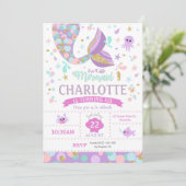 Invitations d'anniversaire Mermaid (Debout devant)