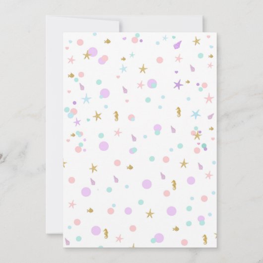 Invitations d'anniversaire Mermaid (Dos)