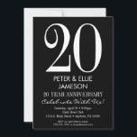 Invitations d'anniversaire moderne noir et blanc<br><div class="desc">Une invitation simple et moderne à l'anniversaire noir et blanc. Parfait pour les anniversaires d'étape comme les 5ème,  10ème,  15ème,  20ème,  25ème,  30ème,  35ème,  40ème,  45ème,  50ème,  55ème,  60ème ... ou n'importe quelle année !</div>