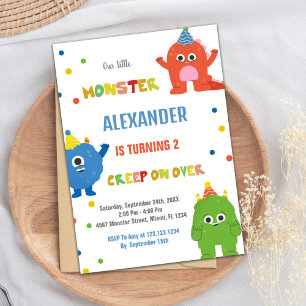 Invitations d'anniversaire Monster