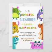 Invitations d'anniversaire Monster (Devant)