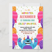 Invitations d'anniversaire Monster Ballons de coul (Devant)