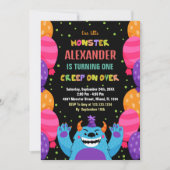 Invitations d'anniversaire Monster Ballons de coul (Devant)