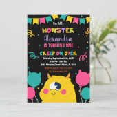 Invitations d'anniversaire Monster Ballons drapeau (Debout devant)