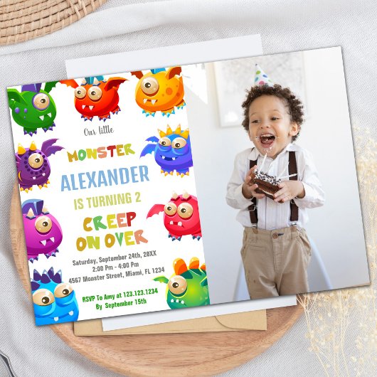 Invitations d'anniversaire Monster, photo Monster