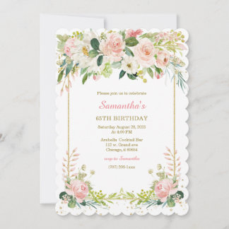 Invitations d'anniversaire personnalisées 65E femm