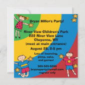 Invitations d'anniversaire personnalisés de Bounce (Dos)