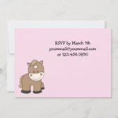 Invitations d'anniversaire Pony pour les filles (Dos)