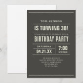 Invitations d'anniversaire pour des adultes (Devant / Derrière)