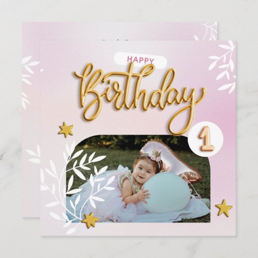 Invitations d'anniversaire pour fille (Devant / Derrière)