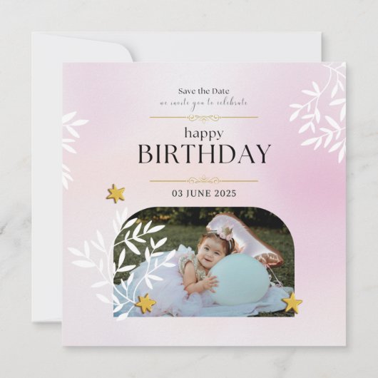 Invitations d'anniversaire pour fille (Dos)