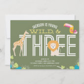 Invitations d'anniversaire pour jeunes, sauvages e (Devant)