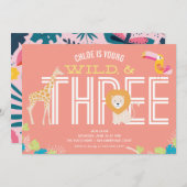 Invitations d'anniversaire pour jeunes, sauvages e (Devant / Derrière)