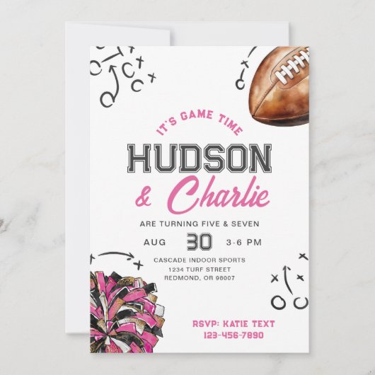 Invitations d'anniversaire pour le football en com (Devant)
