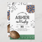 Invitations d'anniversaire pour le football en com (Devant / Derrière)