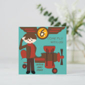 Invitations d'anniversaire pour le pilote de Brune (Debout devant)