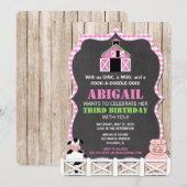 Invitations d'anniversaire pour les animaux de fer (Devant / Derrière)