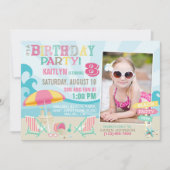 Invitations d'anniversaire pour les fêtes de plage (Devant)