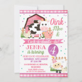 Invitations d'anniversaire pour les filles de la f (Devant)