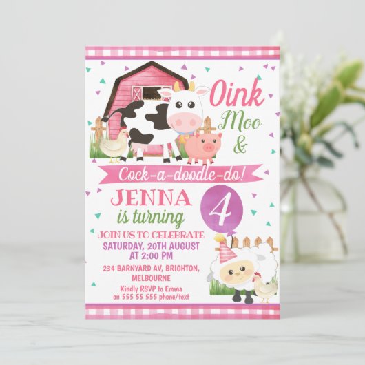 Invitations d'anniversaire pour les filles de la f (Debout devant)