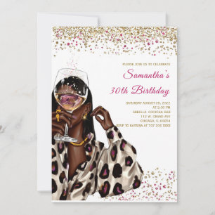 Invitations d'anniversaire pour une femme afro-amé