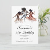 Invitations d'anniversaire pour une femme afro-amé (Debout devant)