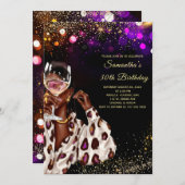 Invitations d'anniversaire pour une femme afro-amé (Devant / Derrière)