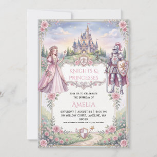 invitations d'anniversaire princesse et chevalier