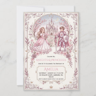 invitations d'anniversaire princesse et chevalier
