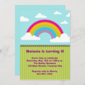 Invitations d'anniversaire Rainbow (Devant / Derrière)