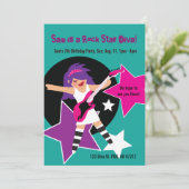 Invitations d'anniversaire Rock Star Diva (Debout devant)