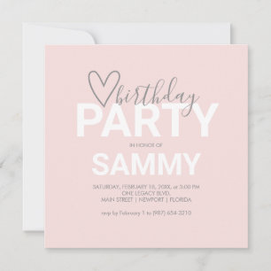 Invitations d'anniversaire rose en ligne