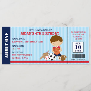 Invitations d'anniversaire sportives (Baby shower 
