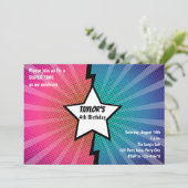 Invitations d'anniversaire Superhero (style comiqu (Debout devant)