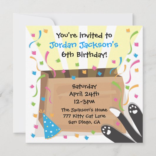 Invitations d'anniversaire surprises (Dos)
